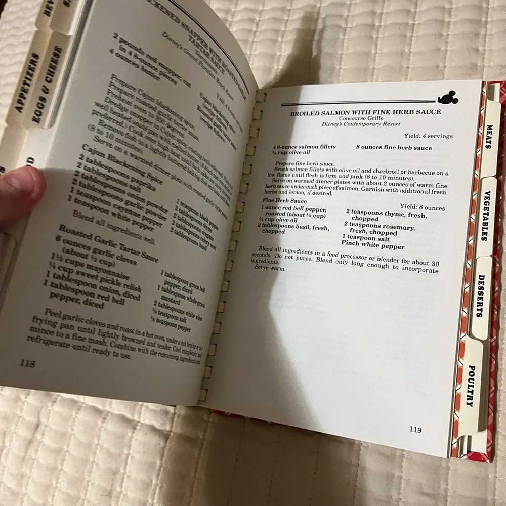 Disney Cookbook with‎ Cream and Red Accents